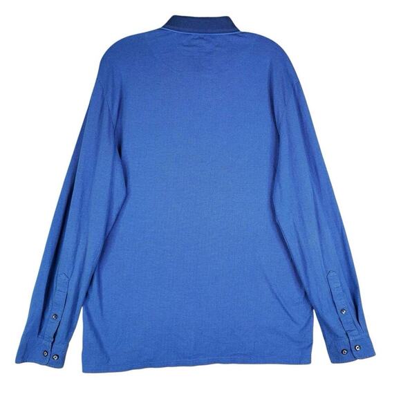 Buttercloth Shirt Mens Size Large L Long Sleeve Polo Blue Geometric Collared - Picture 3 of 12